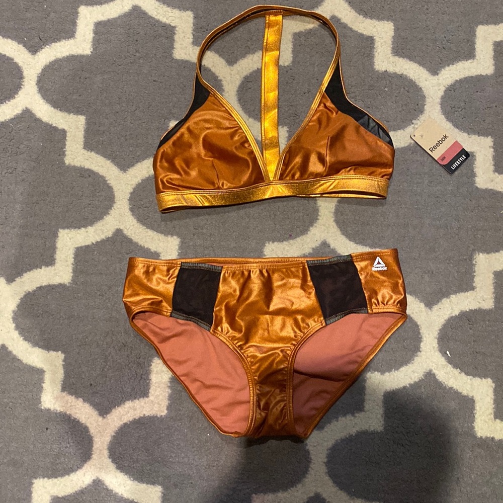 Reebok Athletic Swimsuit XL Bronze Black